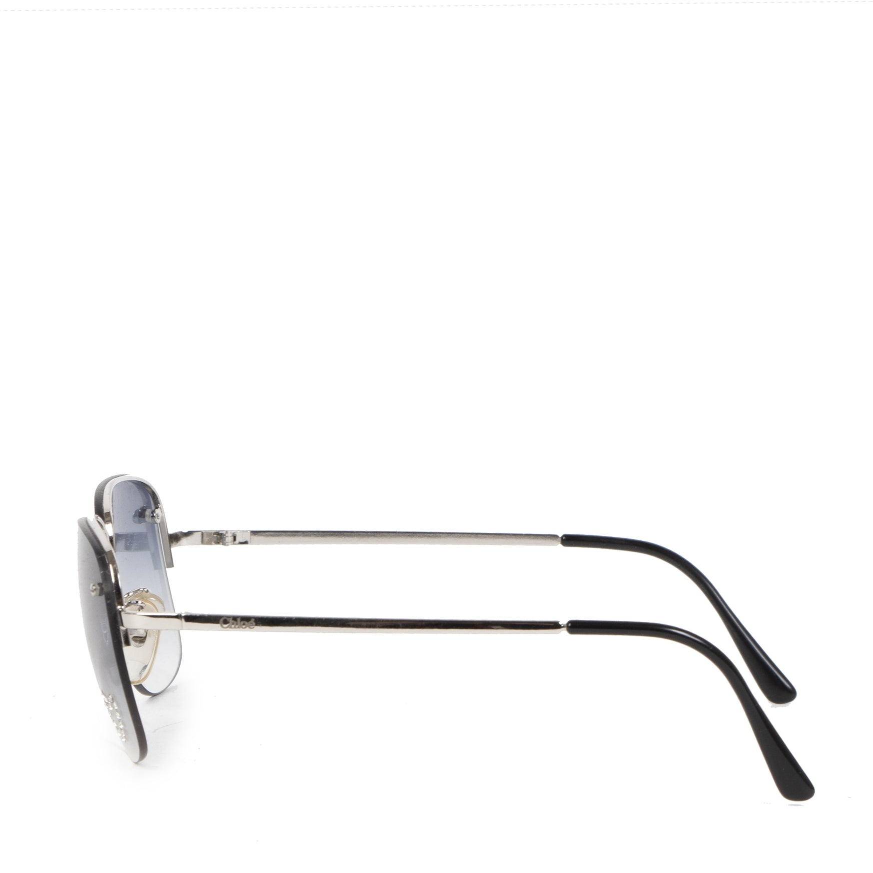 Authentieke Tweedehands Chloé Blue Rhinestone Swarovski Sunglasses juiste prijs veilig online shoppen luxe merken webshop winkelen Antwerpen België mode fashion