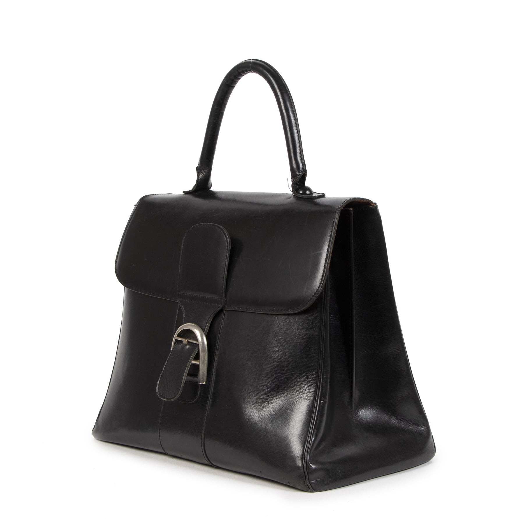 Authentieke Tweedehands Delvaux Black Leather Brillant GM juiste prijs veilig online shoppen luxe merken webshop winkelen Antwerpen België mode fashion