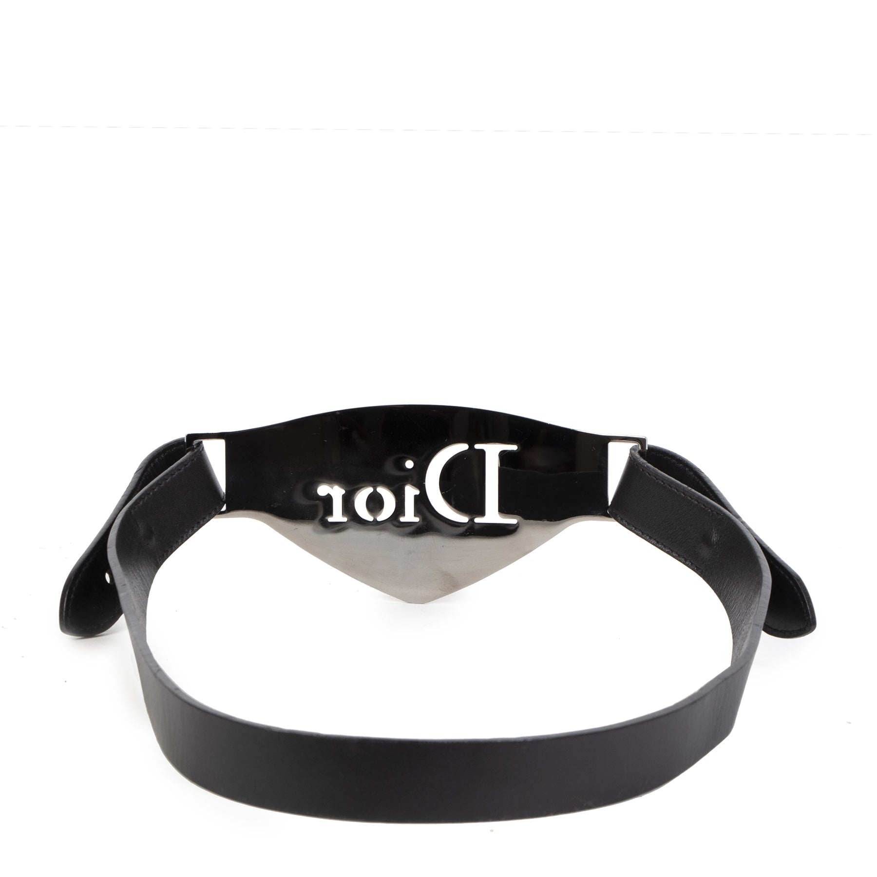 Authentic secondhand Dior Black Silver Logo Belt - Size 85 designer accessories designer brands fashion luxury vintage webshop safe secure online shopping worldwide shipping delivery