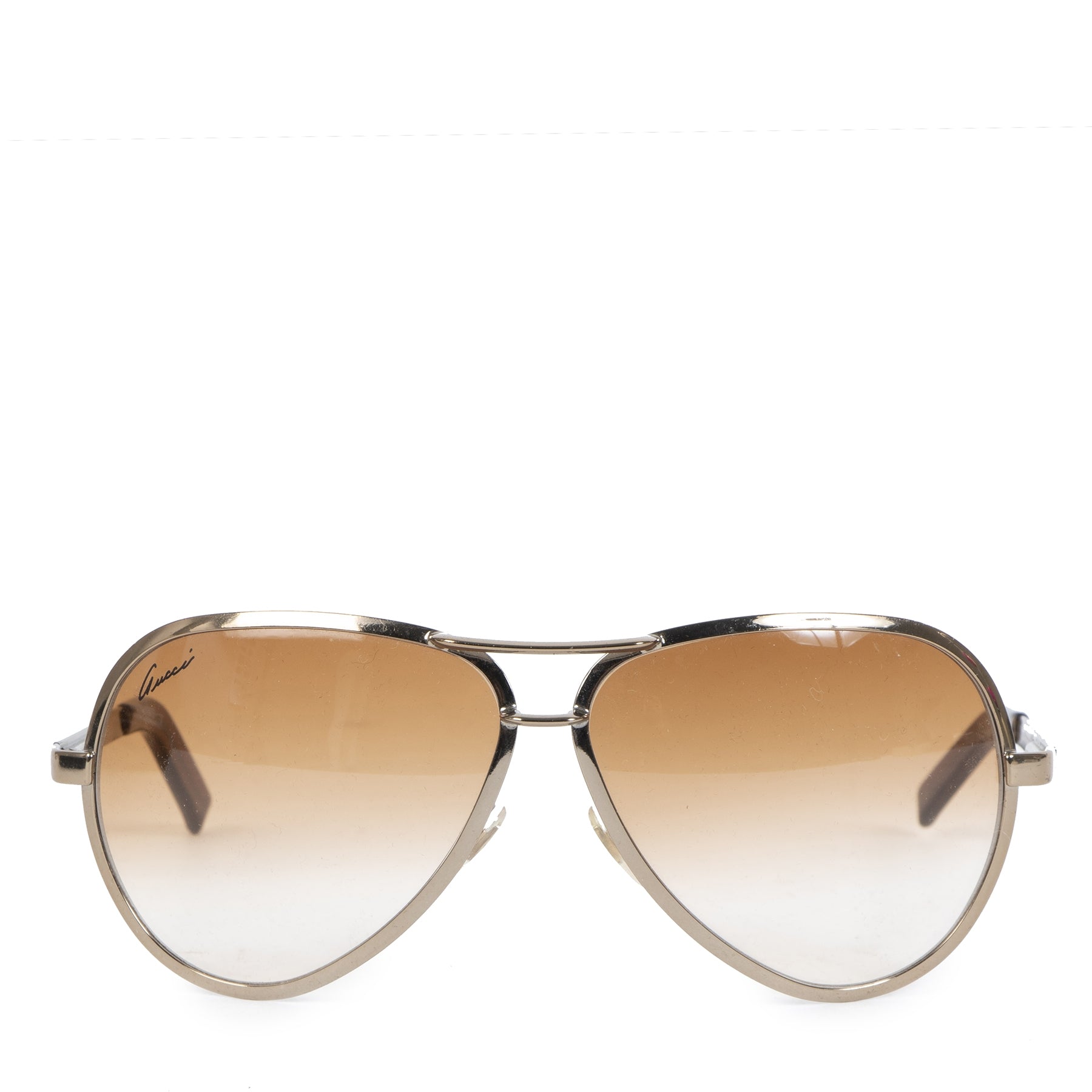 Authentieke Tweedehands Gucci Brown Gradient Aviator Sunglasses juiste prijs veilig online shoppen luxe merken zonnebrillen webshop winkelen Antwerpen België mode fashion