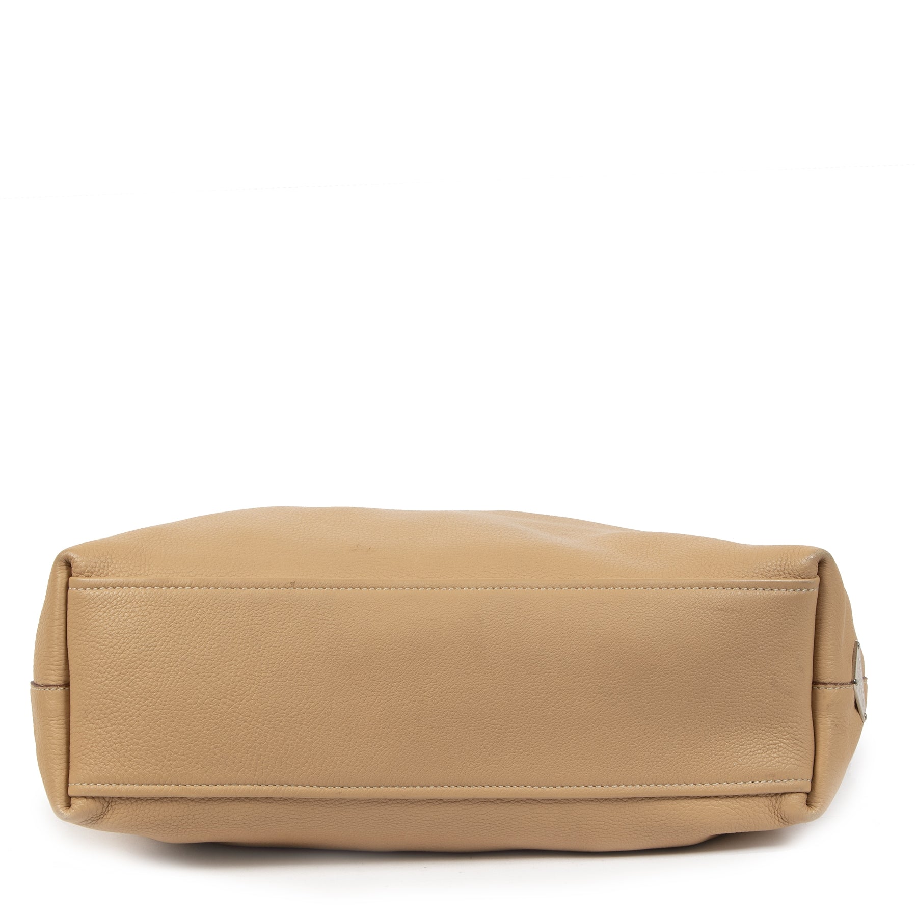 Authentieke Tweedehands Prada Beige Leather Tote Bag juiste prijs veilig online shoppen luxe merken webshop winkelen Antwerpen België mode fashion