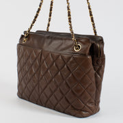 Shop 100% authentic second hand Chanel Brown Vintage Tote Bag on Labellov.com