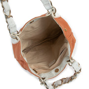 Second hand vintage Chanel Olsen CC Orange Canvas Chain Tote Bag at Labellov