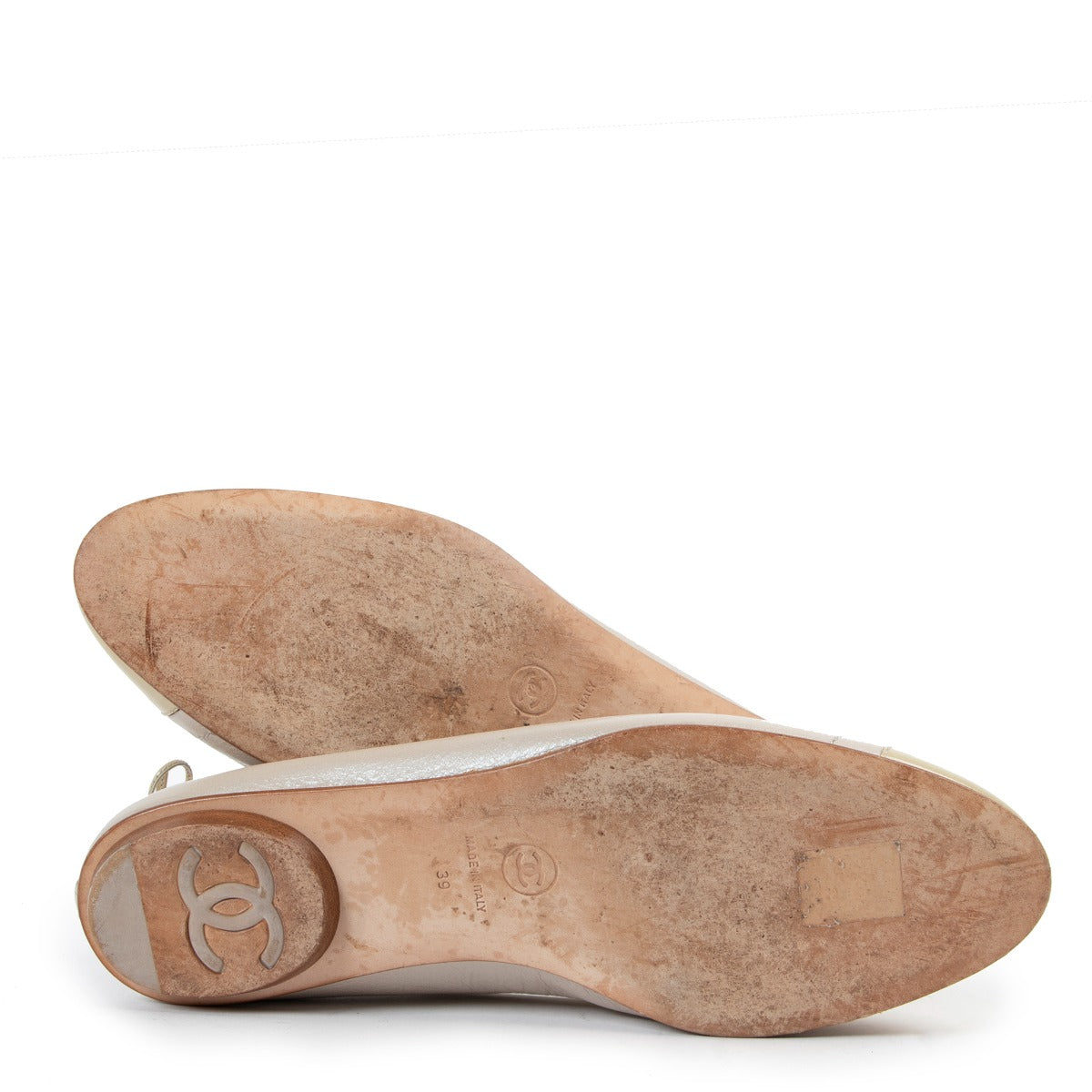 Buy an authentic pair of second hand Chanel Pink Ballerinas Size 39 at Labellov