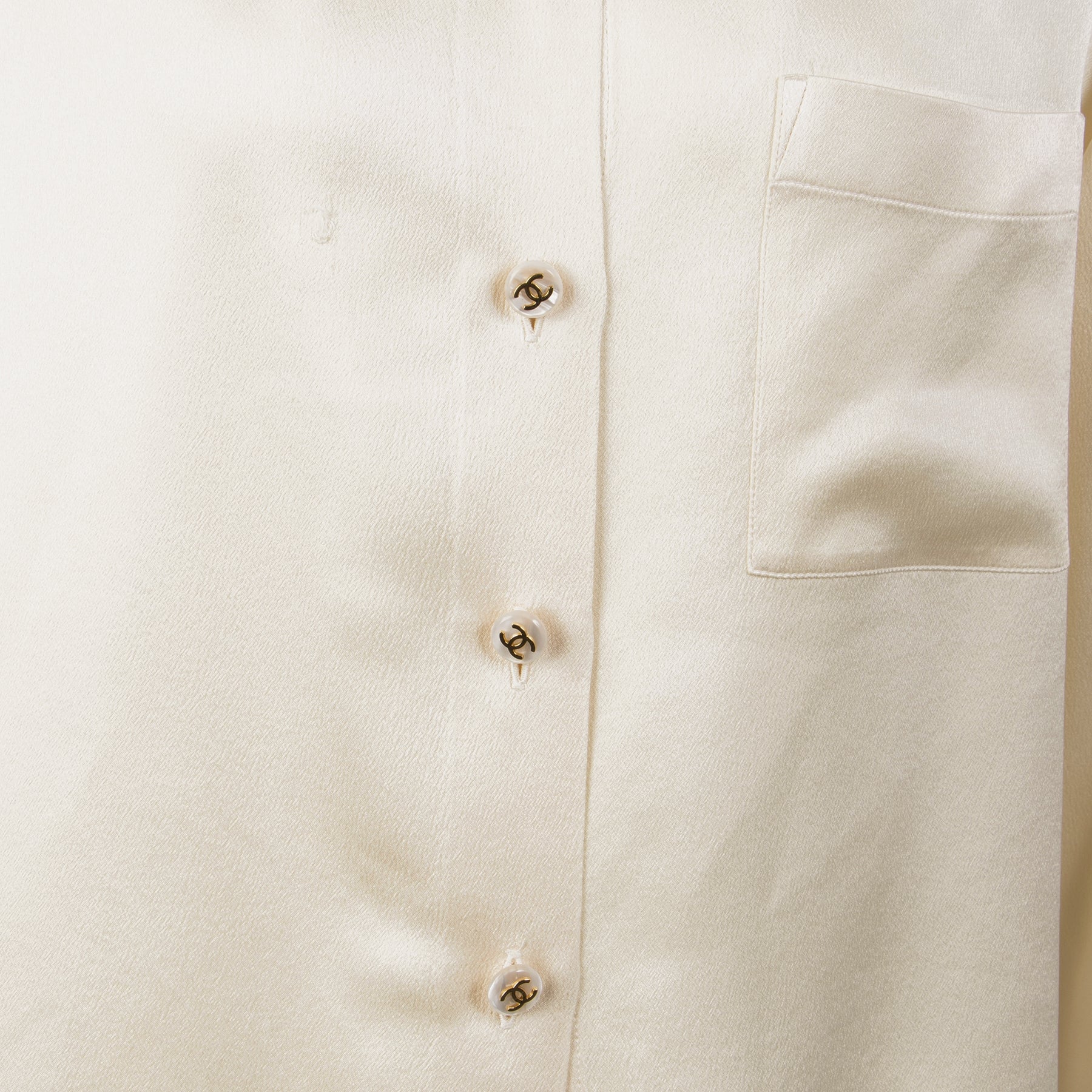 Chanel Cream Silk Blouse