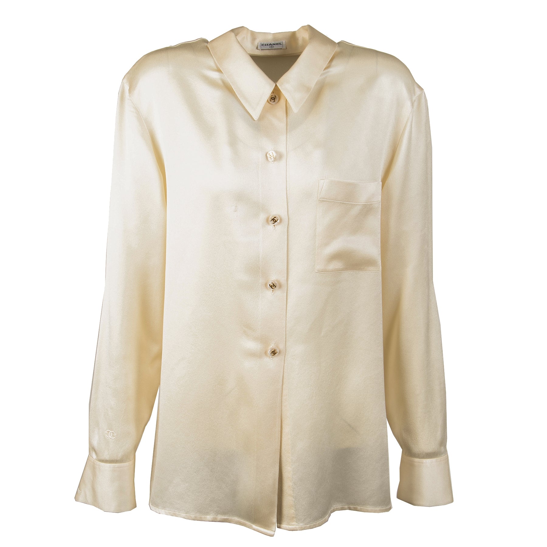 Chanel Cream Silk Blouse