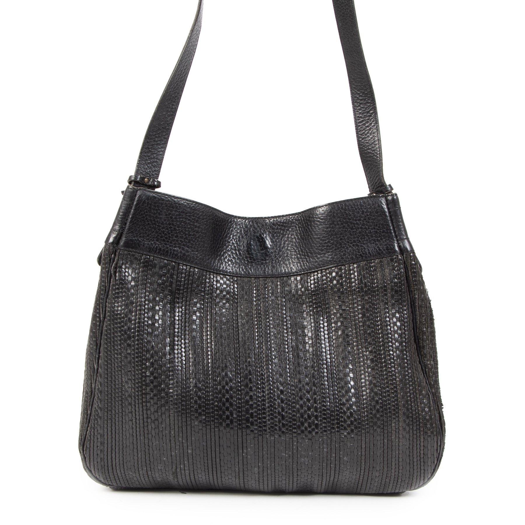 Delvaux Black Toile De Cuir Shoulder Bag