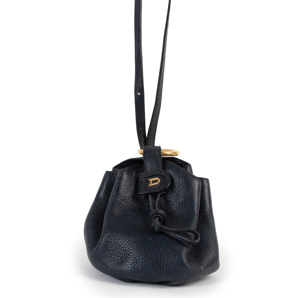Buy an authentic second hand Delvaux Navy Blue Rose Des Vents Leather Crossbody in good condition at Labellov