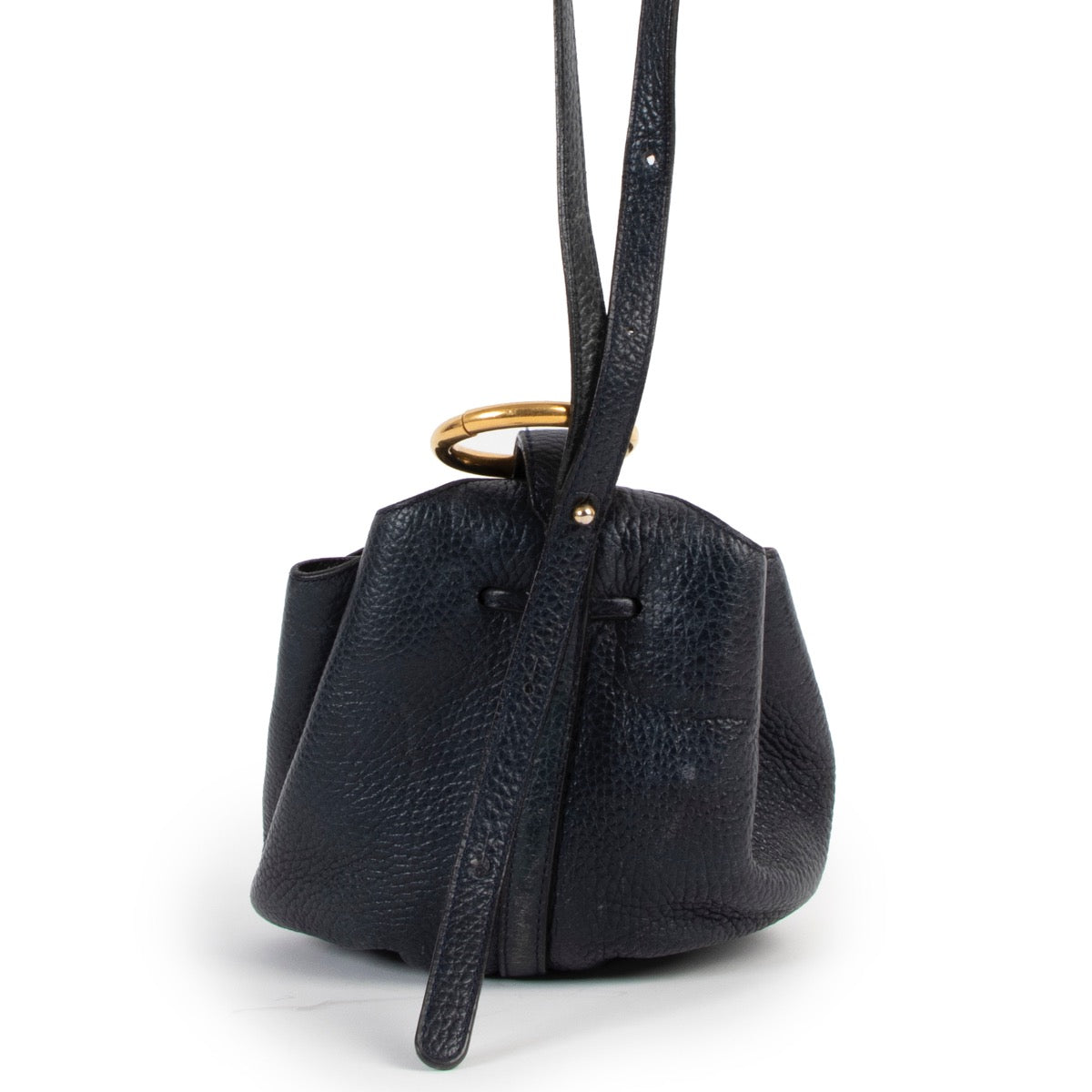 Buy an authentic second hand Delvaux Navy Blue Rose Des Vents Leather Crossbody in good condition at Labellov
