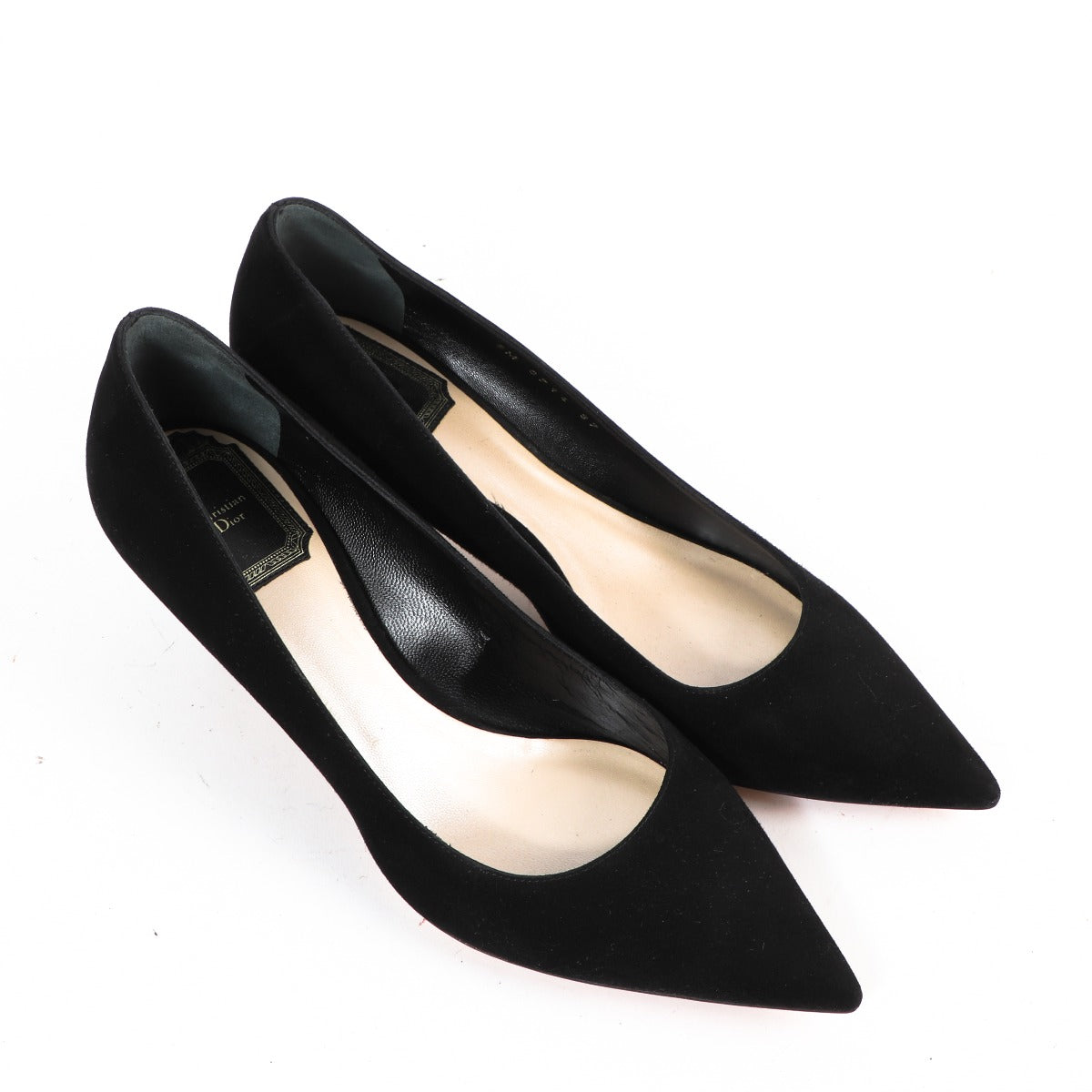 Christian Dior Black Suede Kitten Heels