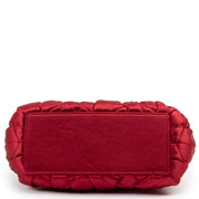 shop authentic second hand Christian Dior Red Cannage Satin Limited Edition Faux Pearl Chain Bag at Labellov