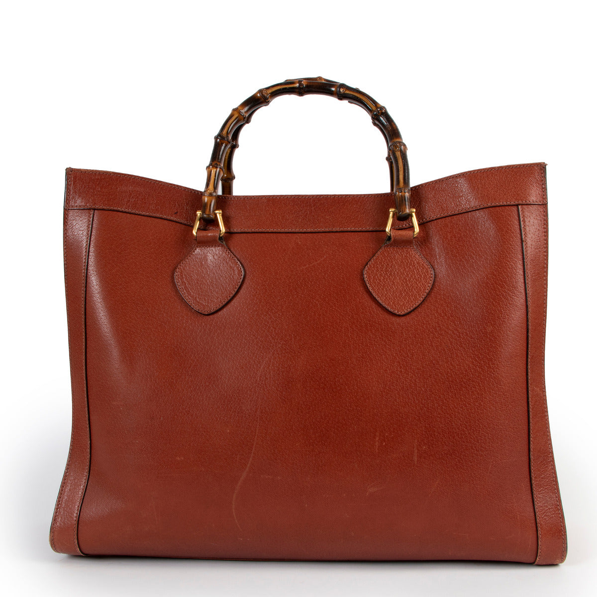 Gucci Vintage Rust Diana Leather Top Handle
