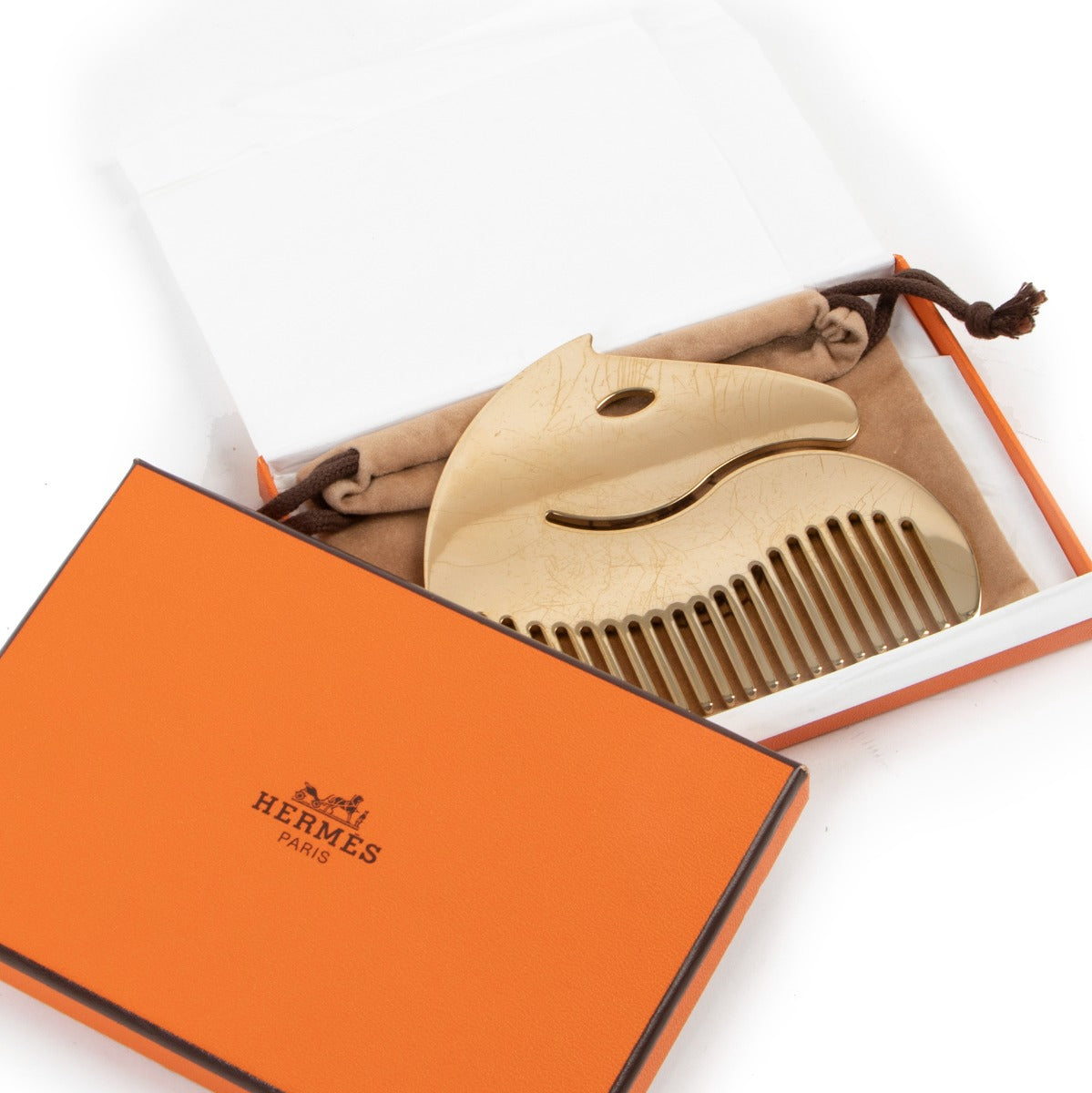 Hermès Gold Horse Shaped Comb 100% authentic piece. Buy here safely!