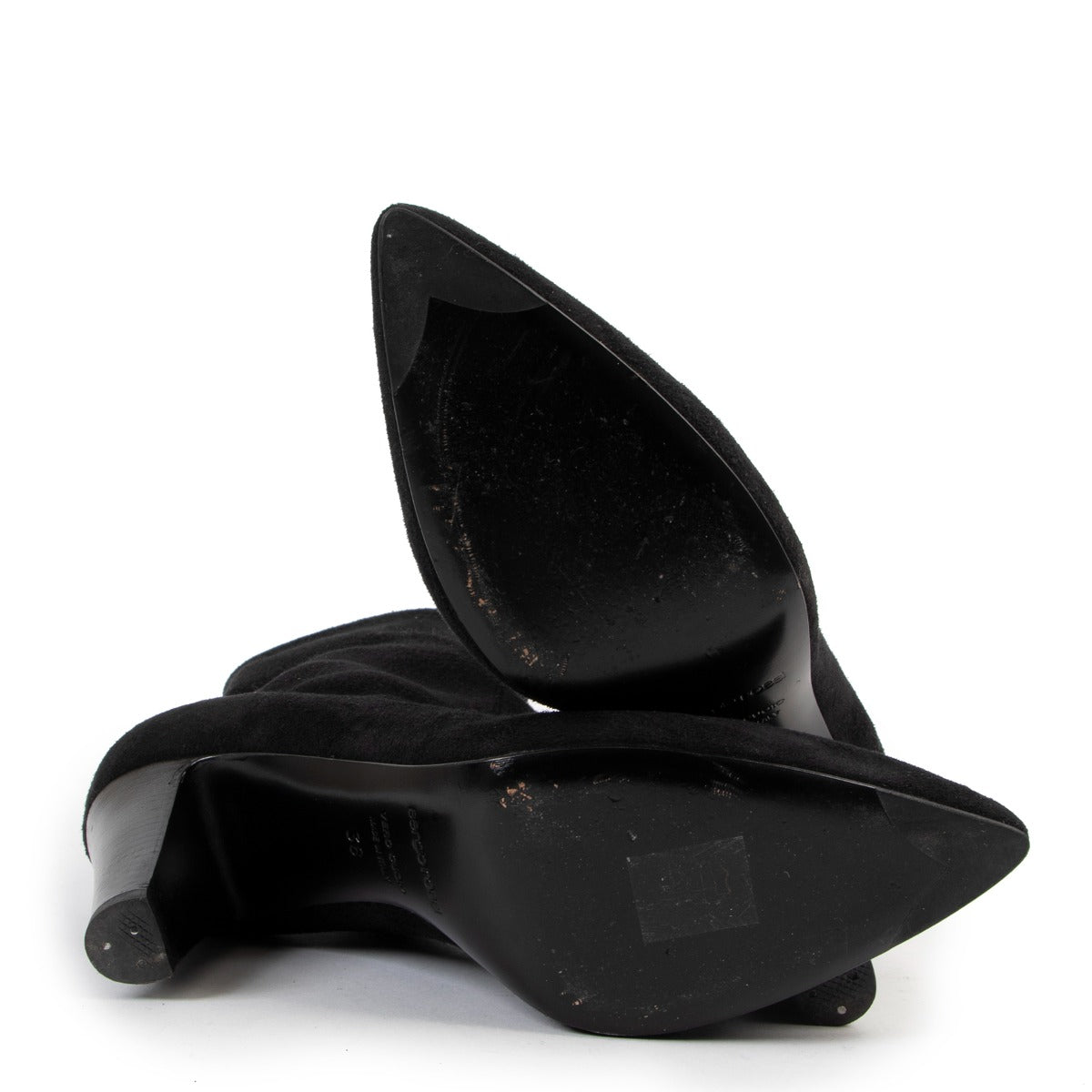 Shop safe online Sergio Rossi black boots, Sergio Rossi boots in good condition, preloved Sergio Rossi boots in good condition.