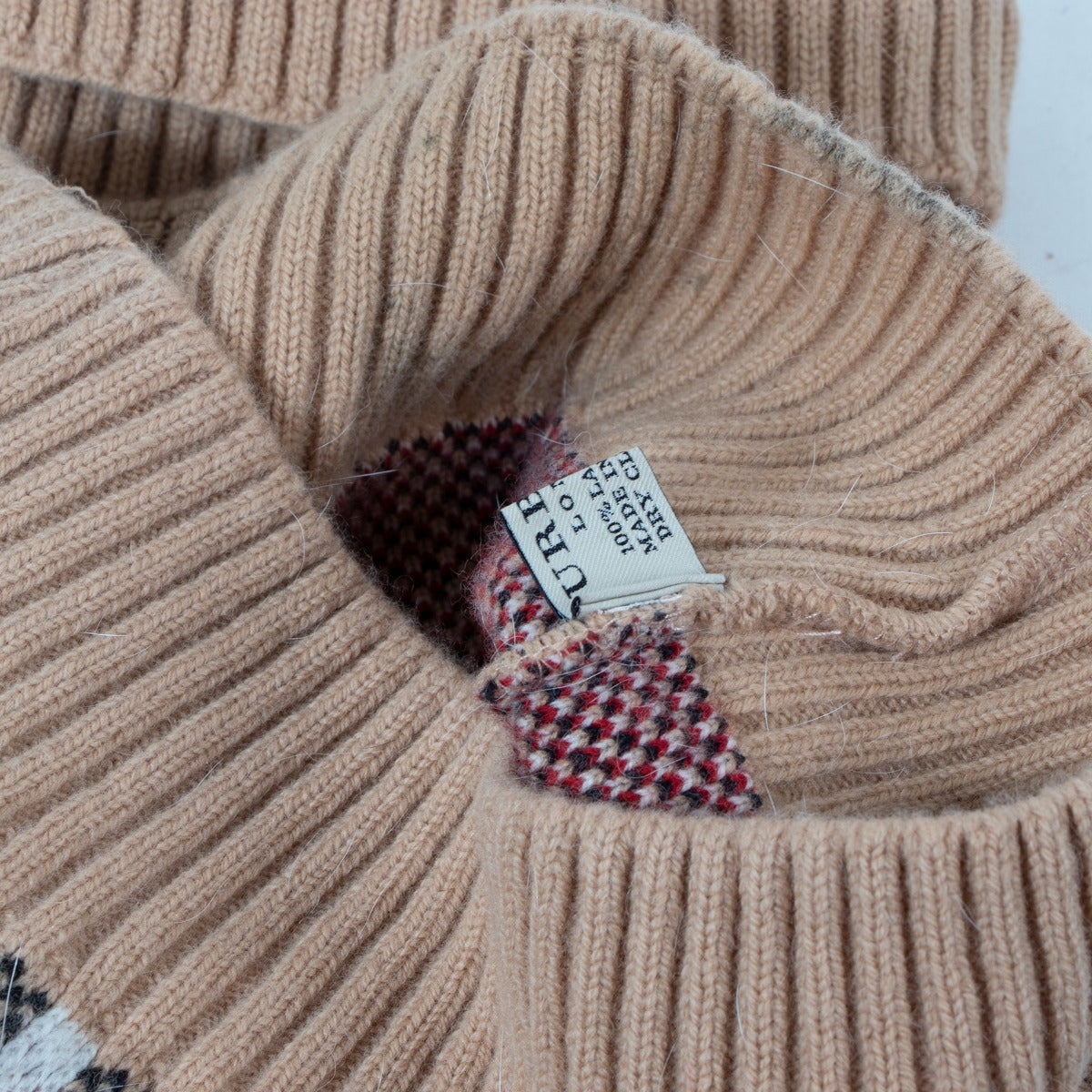 Burberry Beige Check Dog Sweater - Size Medium