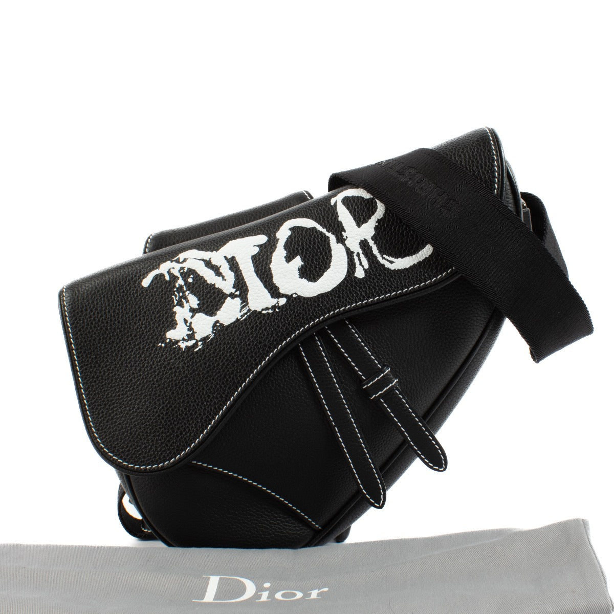 shop 100% authentic second hand Christian Dior x Peter Doig Black Grained Calfskin Saddle Bag on Labellov