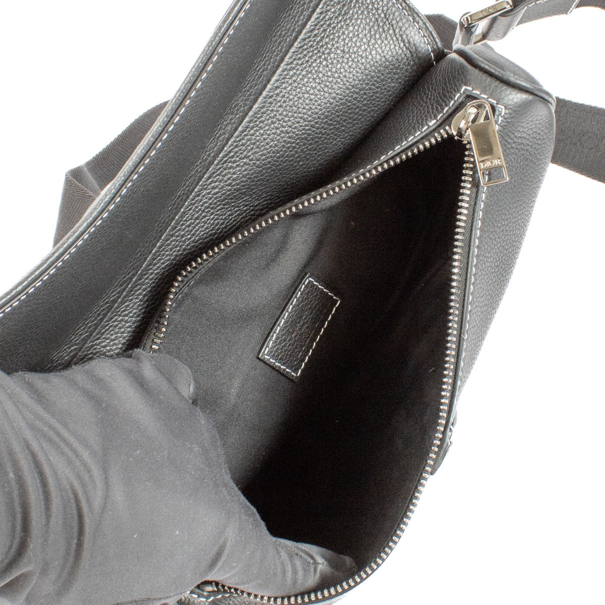 shop 100% authentic second hand Christian Dior x Peter Doig Black Grained Calfskin Saddle Bag on Labellov