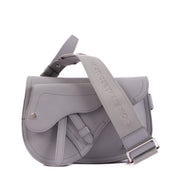 Christian Dior Grey Leather Saddle Pouch Bag for the best price at Labellov secondhand luxury