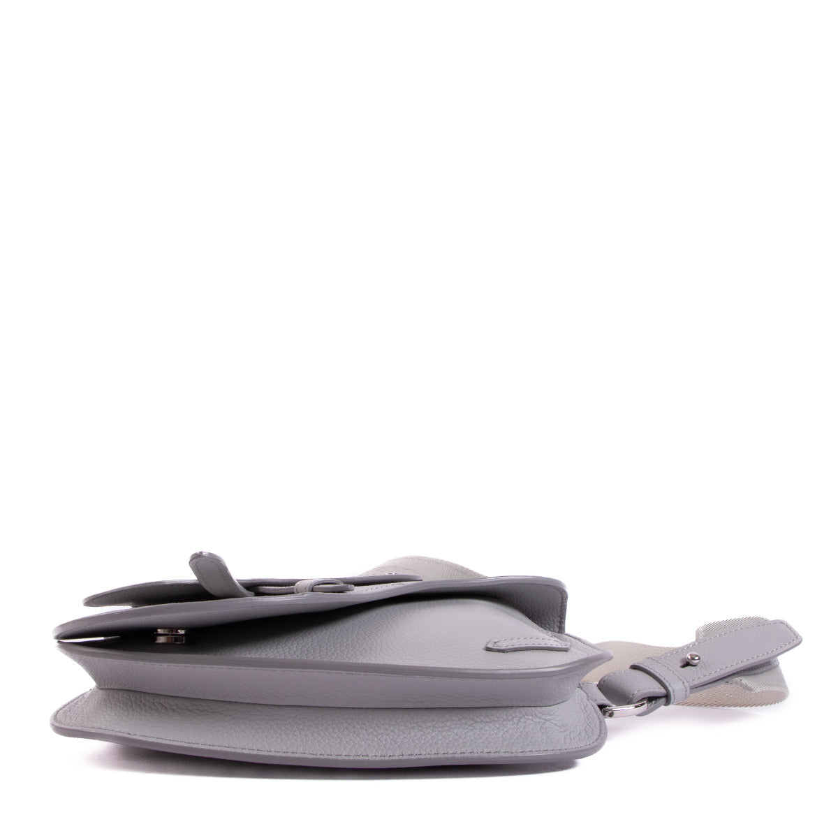 Christian Dior Grey Leather Saddle Pouch Bag