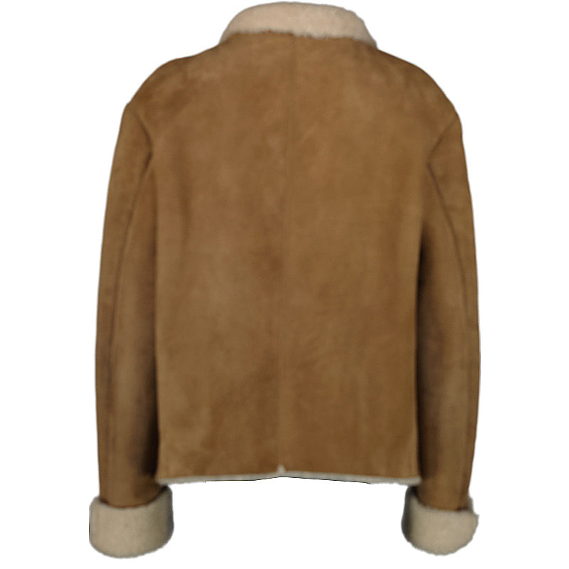 Gucci Tom Ford Beige Shearling Fur Coat
