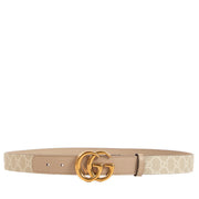 Gucci GG Marmont Beige and White Thin Belt
