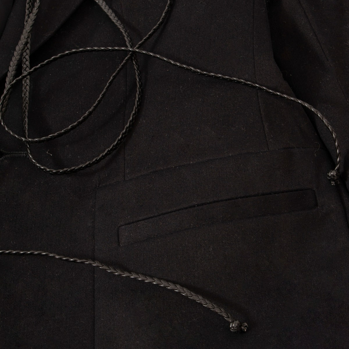 Gucci By Tom Ford Zwarte Blazer Met Leren Riem - Maat IT44