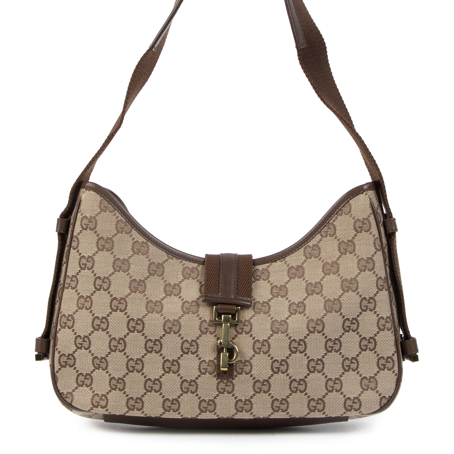 Koop authentieke tweedehands Gucci Monogram Canvas Shoulder bag aan de juiste prijs online in alle veiligheid bij LabelLOV luxe merken webshop Antwerpen België