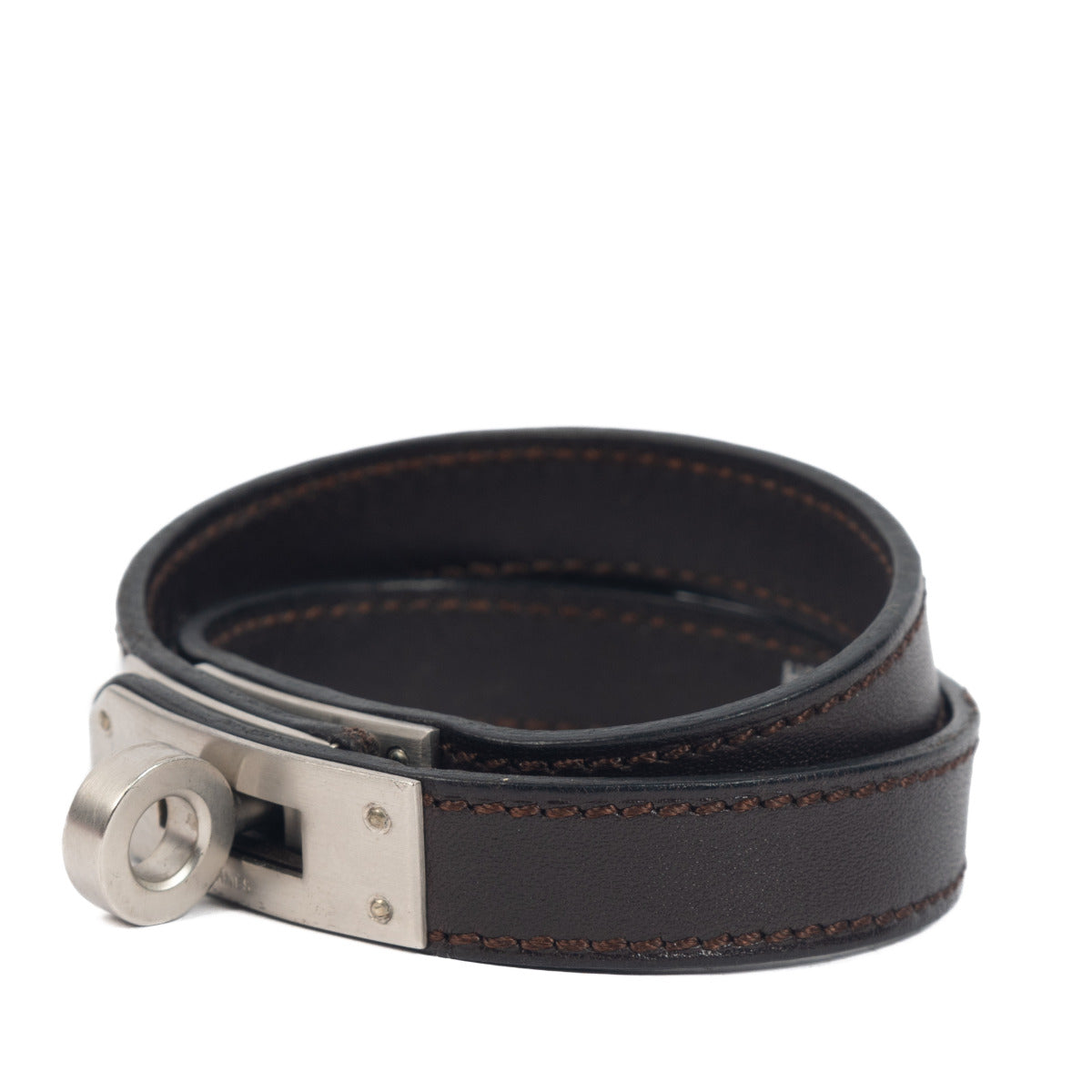 Hermès Brown Leather Kelly Double Tour Bracelet for the best price at Labellov secondhand luxury in Antwerp