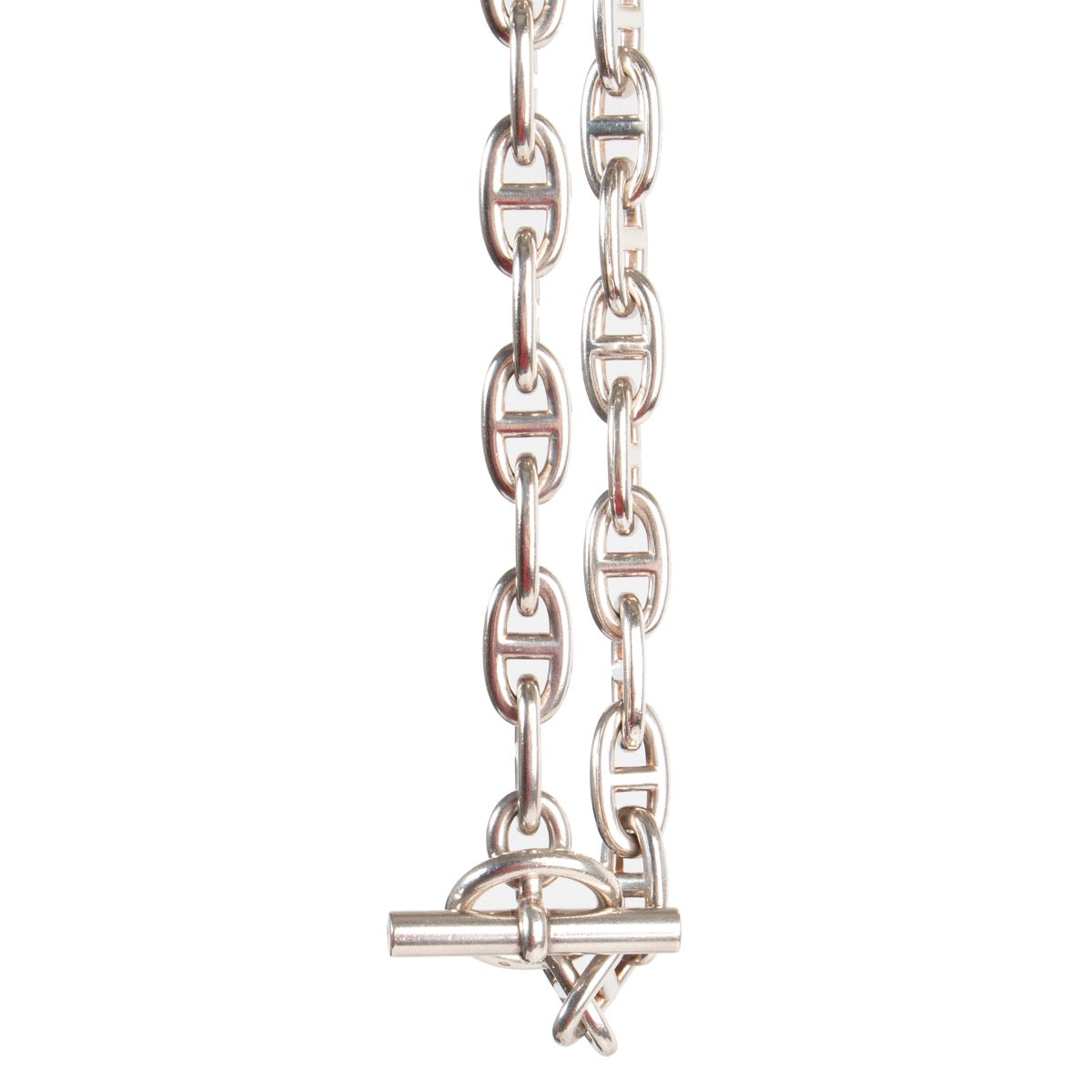 skip the waitinglist shop safe online Hermès Silver Chaine d'Ancre Necklace