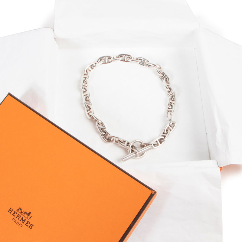 acheter en ligne seconde main Hermès Silver Chaine d'Ancre Necklace