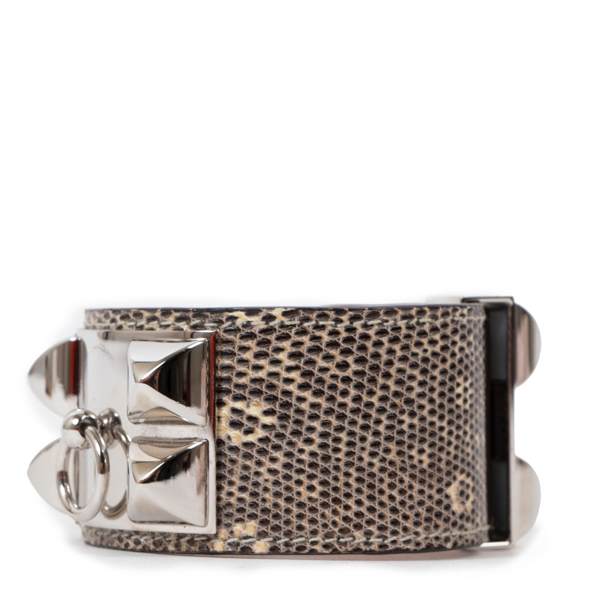 Buy an authentic second hand Hermès Collier de Chien Natura Lizard Bracelet in very good condition at Labellov