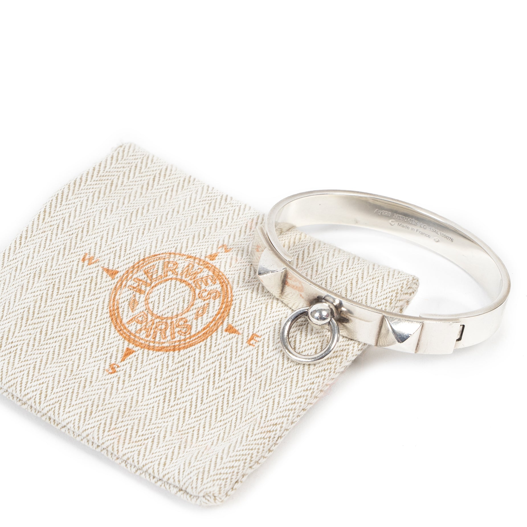 Authentic secondhand Hermès Silver Collier De Chien Bracelet designer jewelry luxury vintage webshop fashion safe secure online shopping