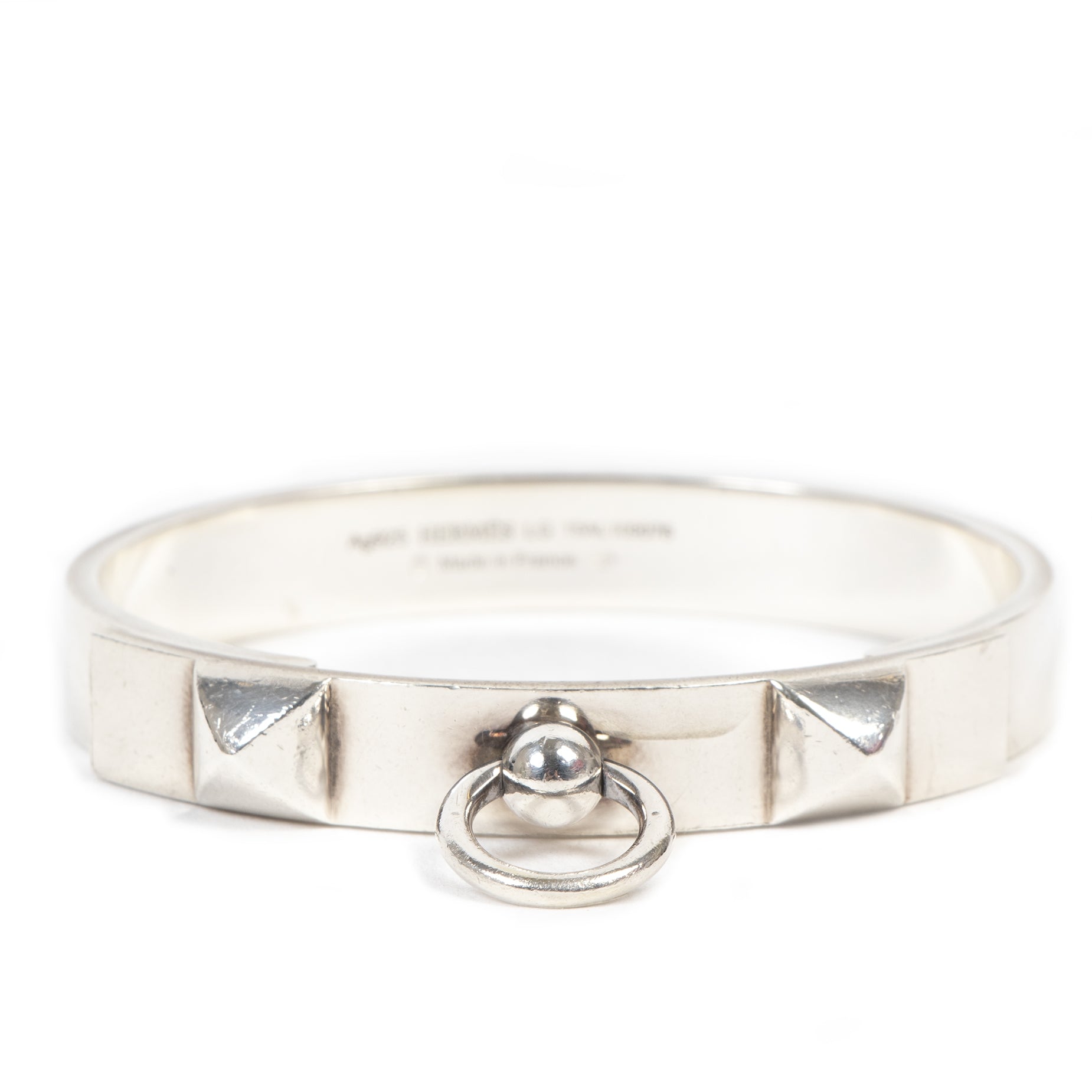 Authentieke Tweedehands Hermès Silver Collier De Chien Bracelet juiste prijs veilig online shoppen luxe merken webshop winkelen Antwerpen België mode fashion