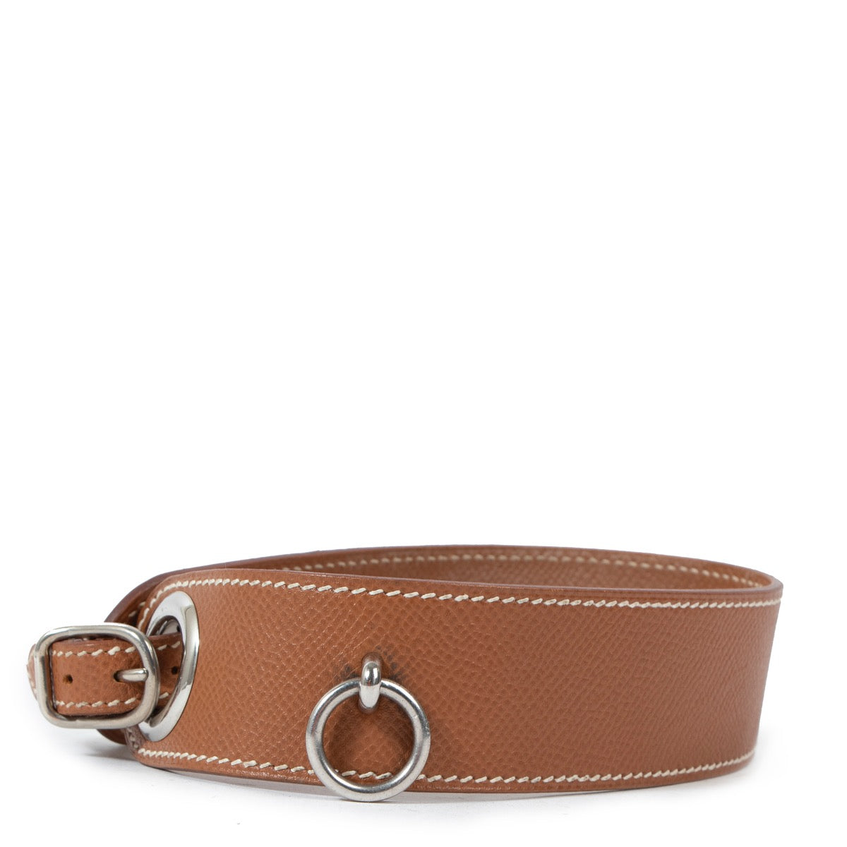 Buy an authentic second-hand Hermès Camel Leather Dog Collar in good condition at Labellov Antwerp.