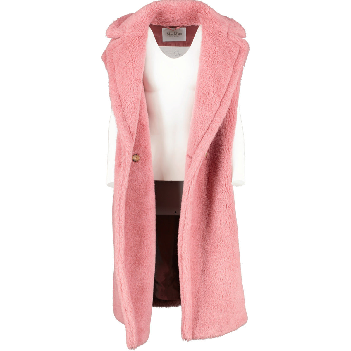 Max Mara Gettata Roze Lange Alpaca Teddy Gilet - Maat S