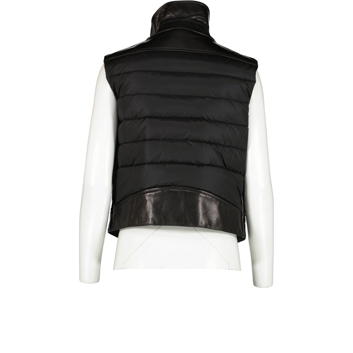 Moncler Black Leather Vest - size 3