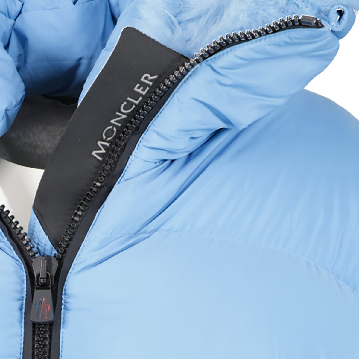 Moncler Grenoble Blue Plaret Fur-trimmed Down Bomber Jacket
