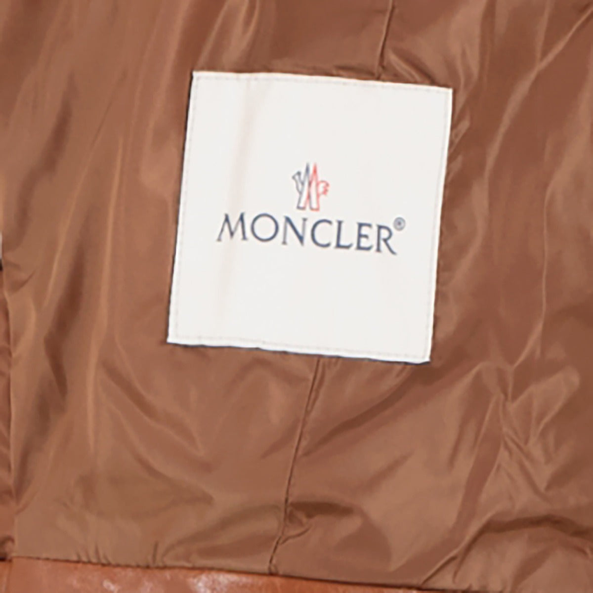 Veste en cuir marron Moncler