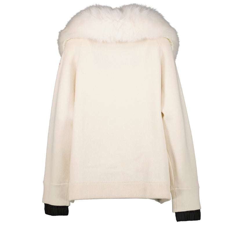 Shop authentic second hand Moncler White Fur Grenoble Hybrid Coat - Size M on Labellov.com