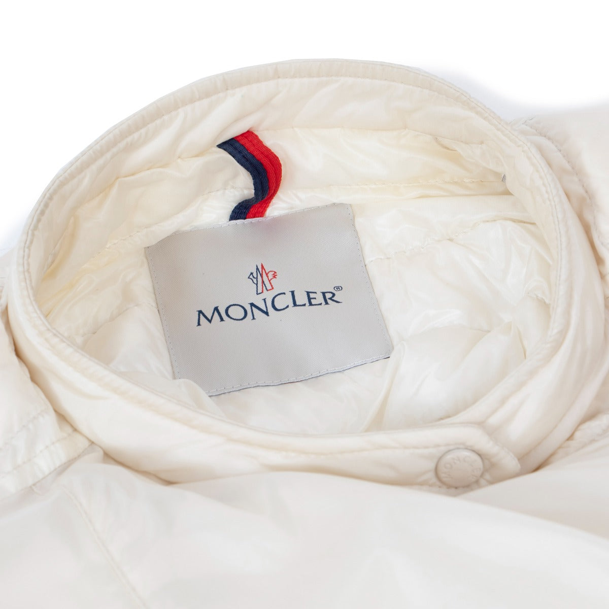 Moncler Wit Blet Gevoerd Bikerjack - Maat 2