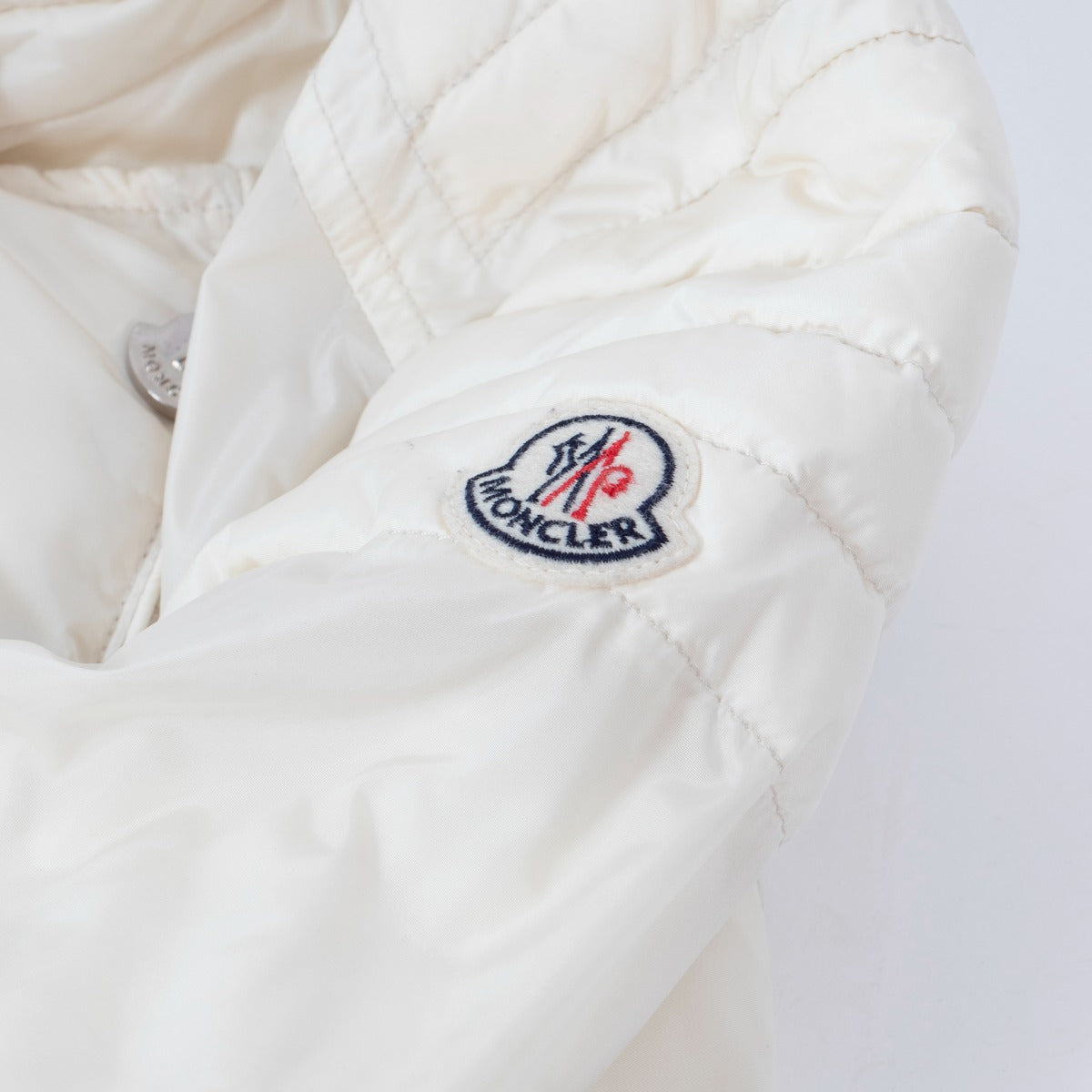 Moncler Wit Blet Gevoerd Bikerjack - Maat 2