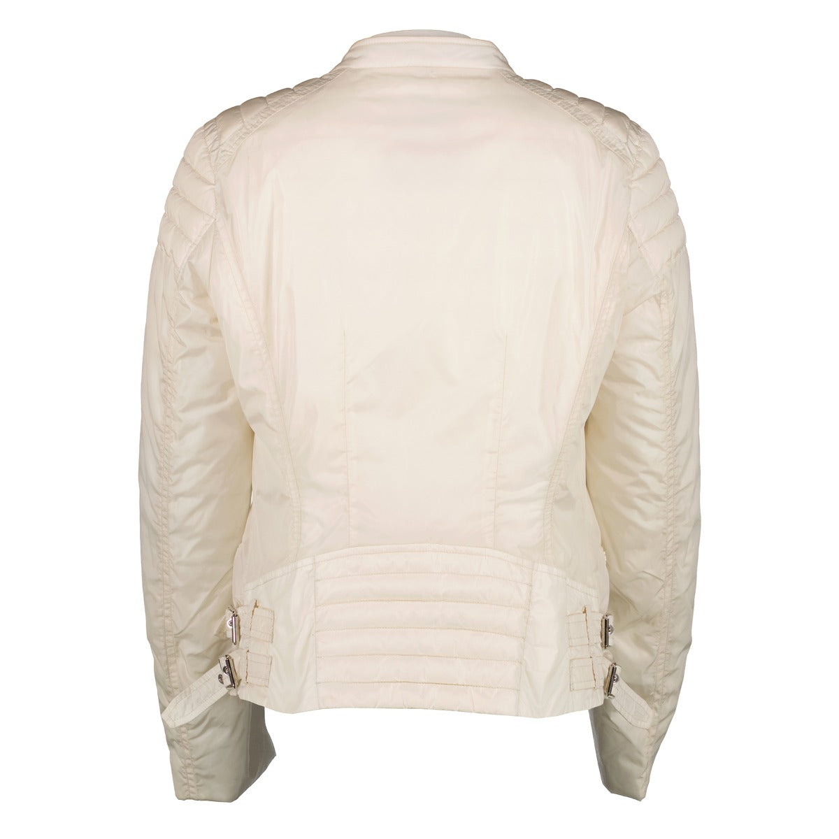 Moncler White Blet Padded Biker Jacket