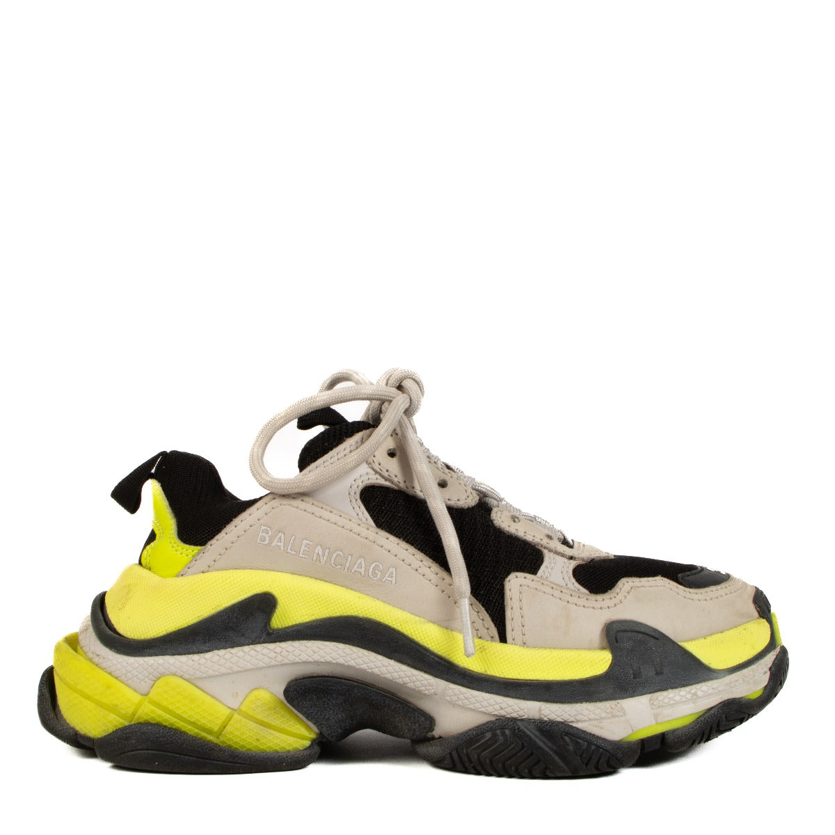 Shop 100% authentic second-hand Balenciaga Black/Yellow/Beige Triple S Sneakers - Size 36 on Labellov.com
