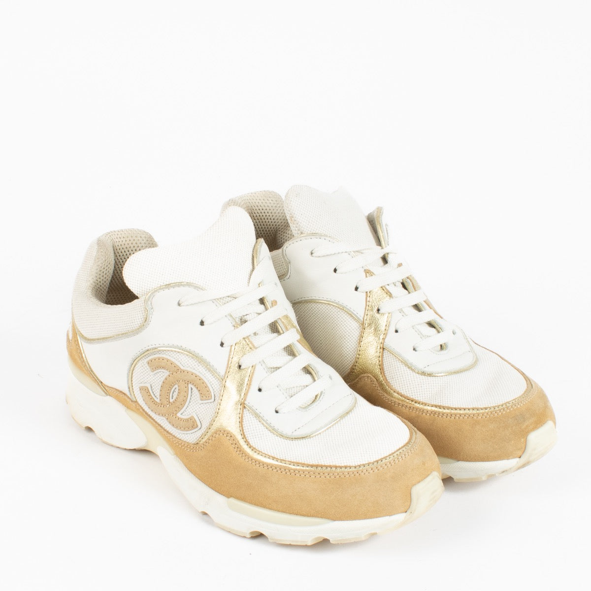 Shop 100% authentic second hand Chanel Beige Sneakers on Labellov.com
