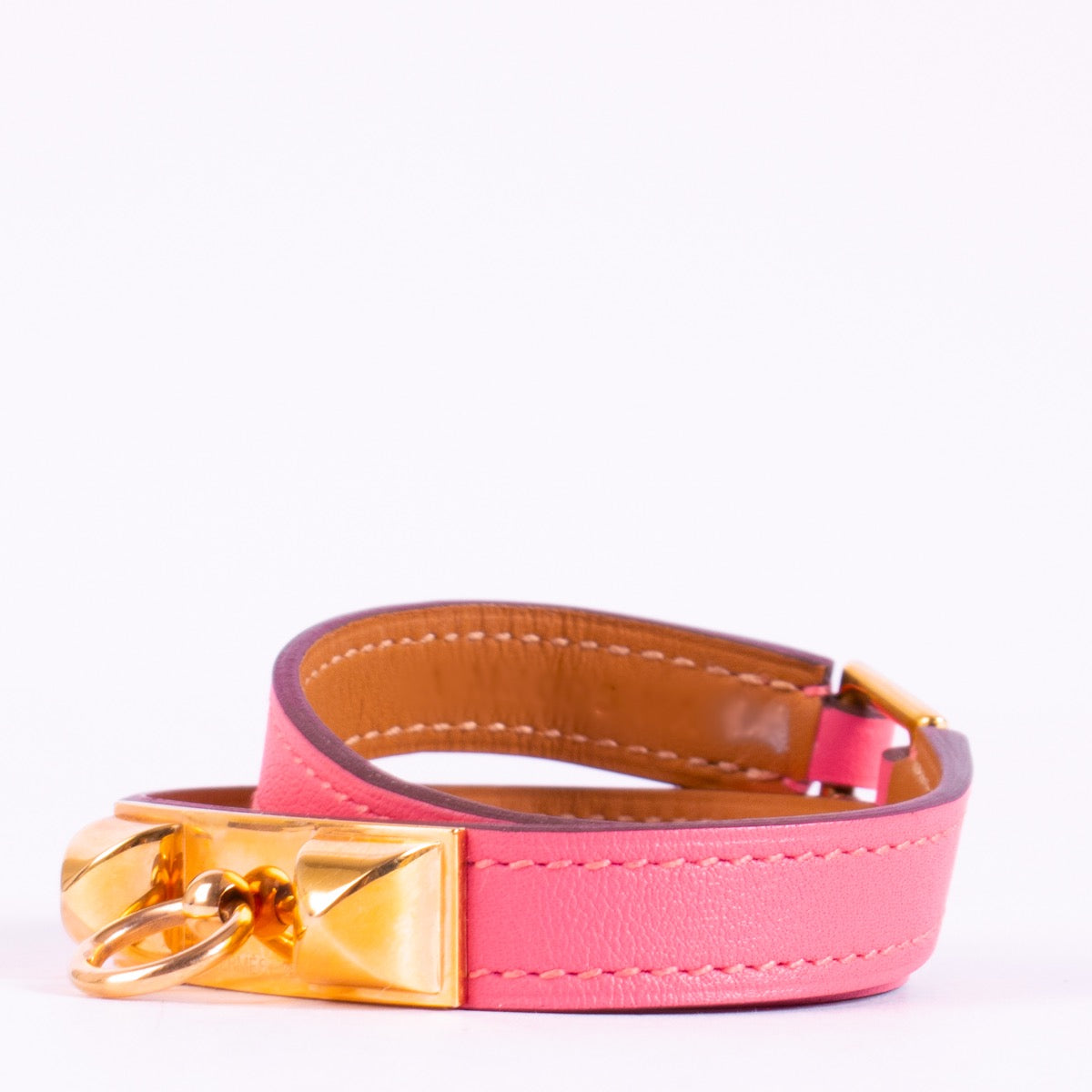 Hermès Roze Rivale Double Tour Armband