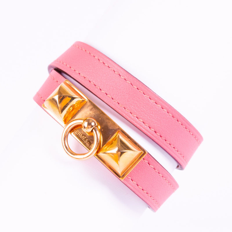 Hermès Pink Rivale Double Tour Bracelet