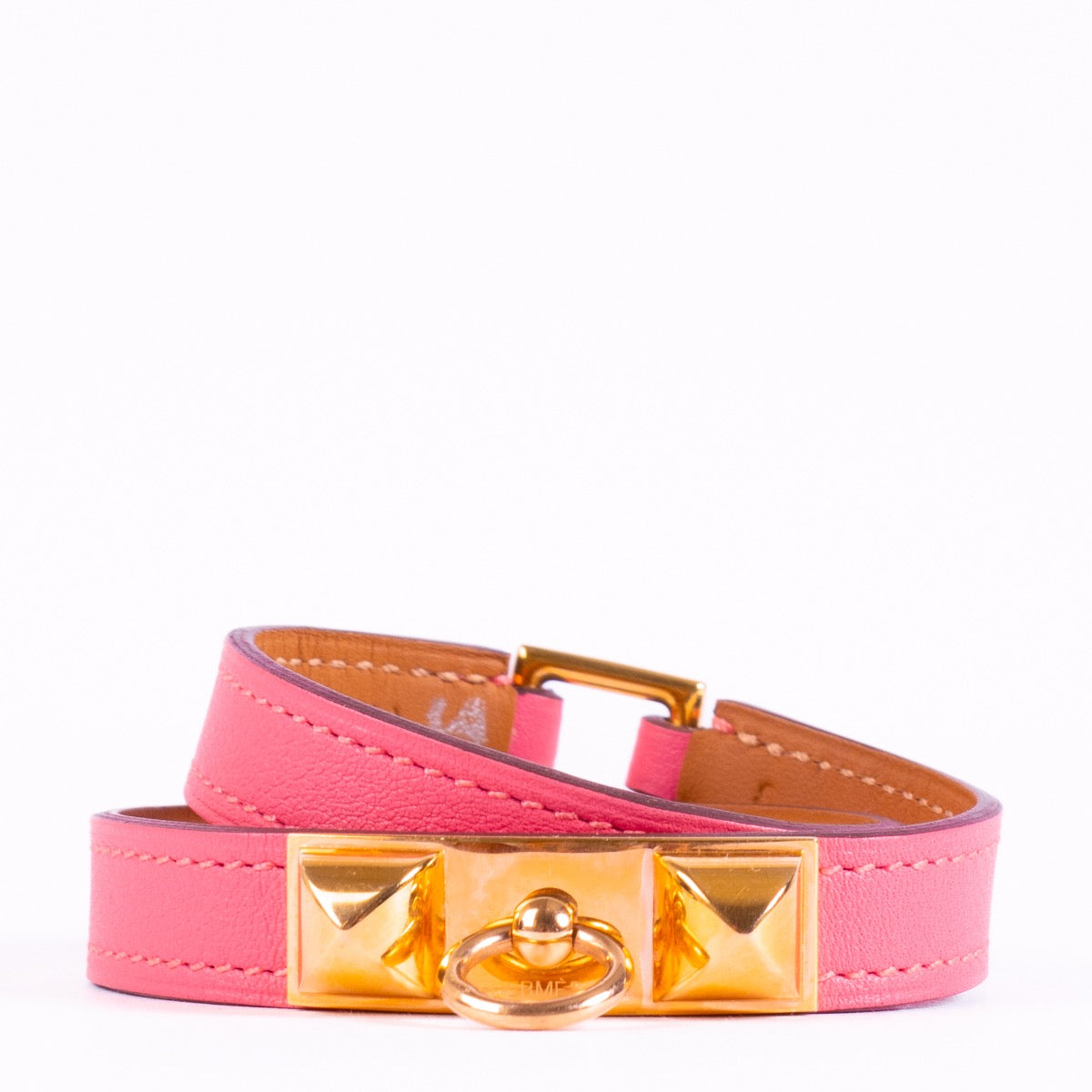 Hermès Roze Rivale Double Tour Armband