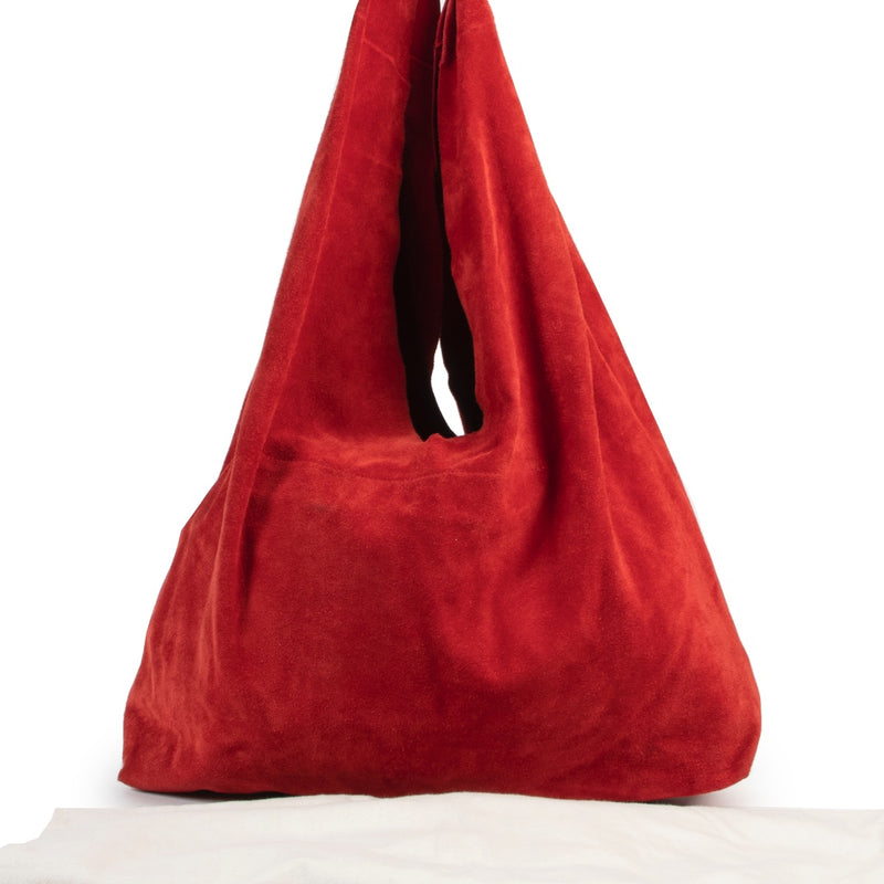 Shop safe online authentic second hand Red Velvet Tote Bag by The Row in perfect condition on Labellov site