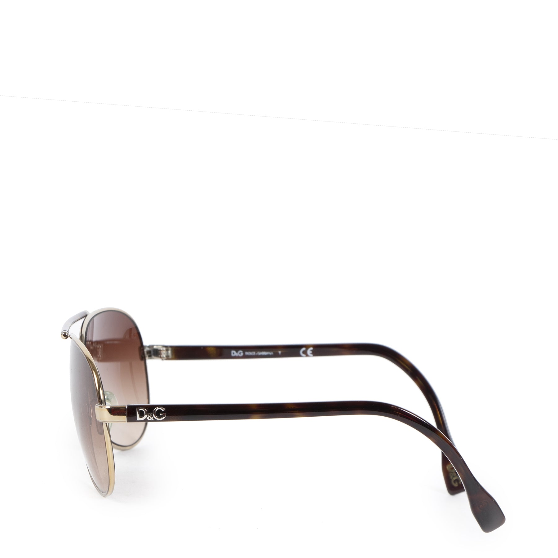 Authentieke Tweedehands Dolce & Gabbana Brown Gradient Aviator Sunglasses juiste prijs veilig online shoppen luxe merken webshop mode fashion