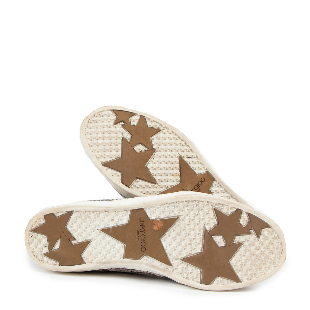 Jimmy Choo Beige Snake Print Miami Sneakers - Size 36